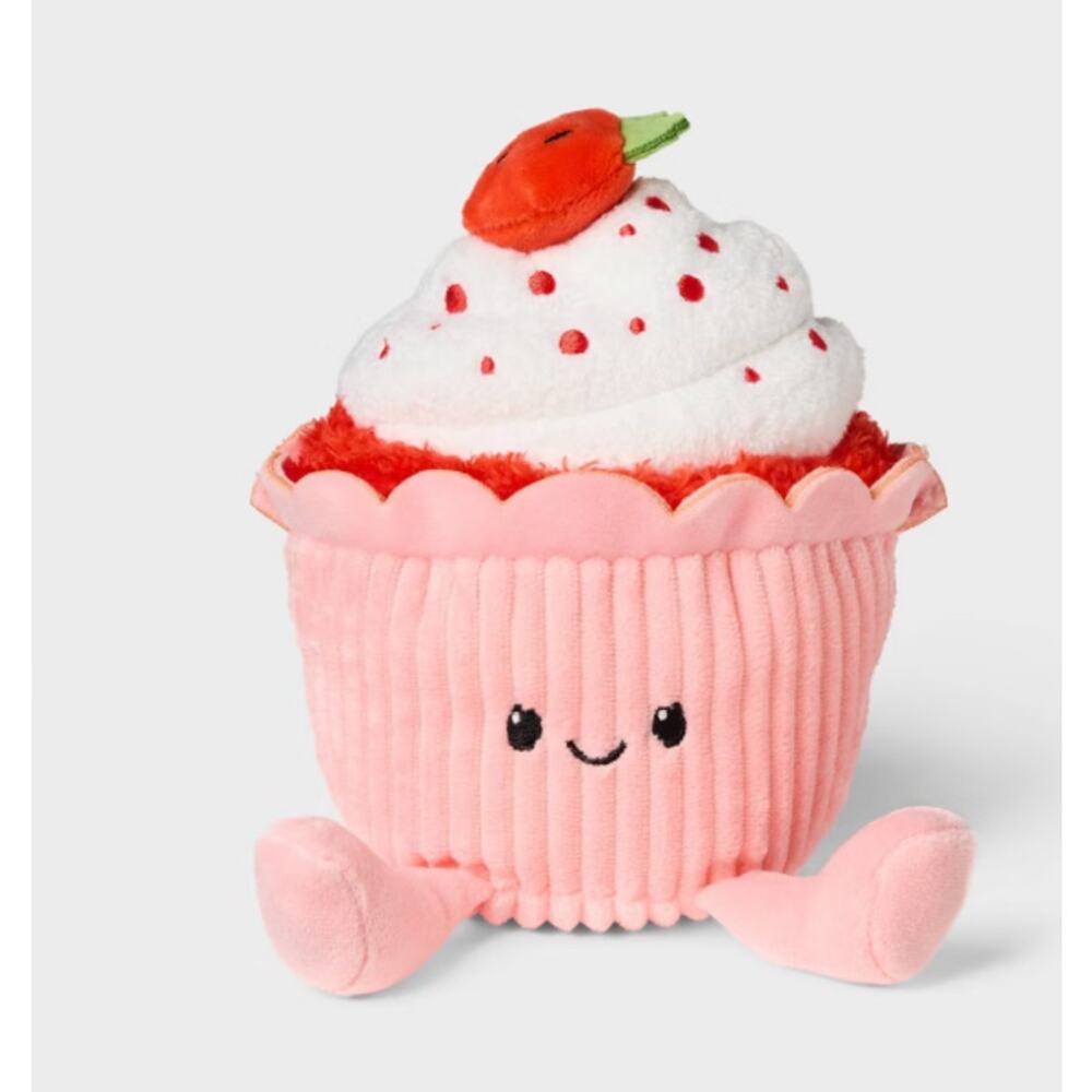 Gigglescape 6" Strawberry Cupcake Plush Stuffed Animal Toy NEW Collectible Pink
